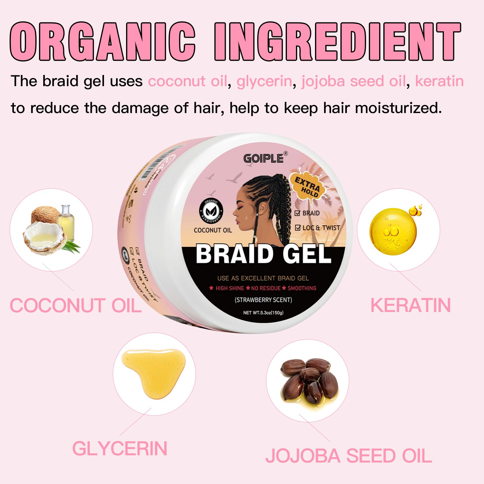GOIPLE – Gel tressé au parfum  - Coconut Wax Flake avis et prix
